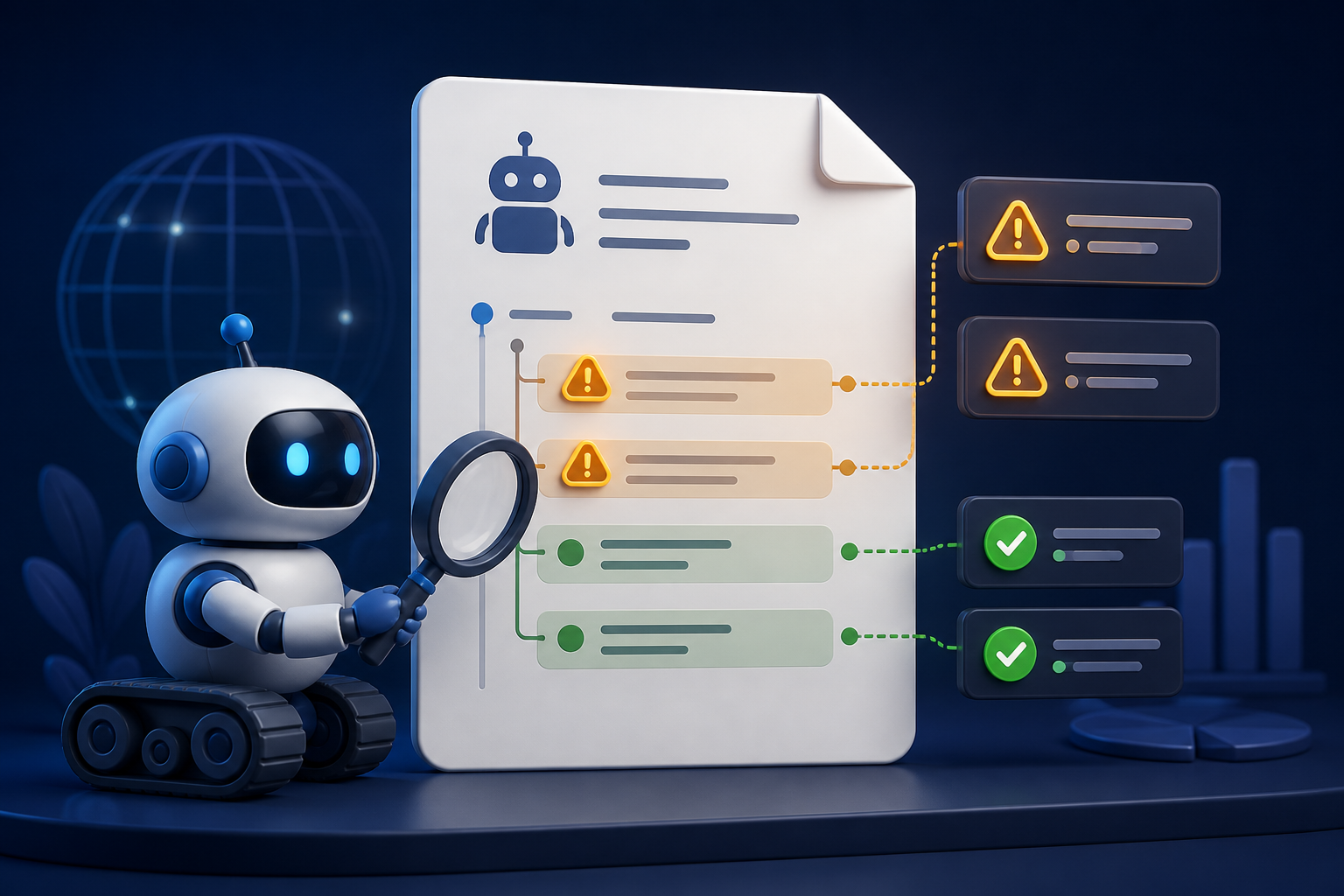 Crawler inspecting robots.txt rules with warnings and successful checks